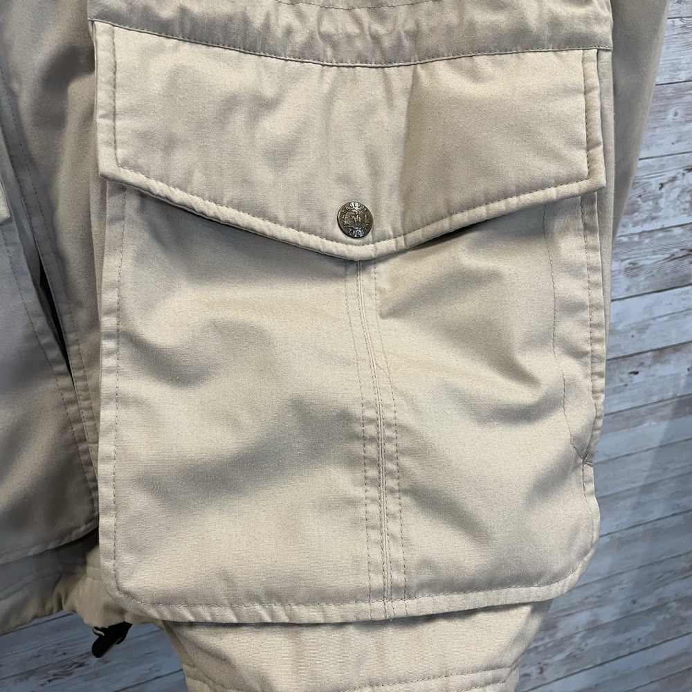 Vintage Pacific Trail Mens XL Coat Rain Jacket Beige Full‎ Zip Fleece Lined Hood - Picture 11 of 16
